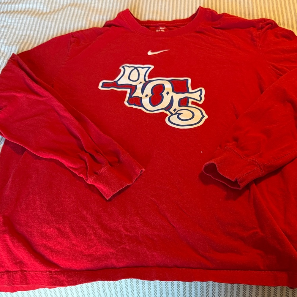 Nike Red Long Sleeve 405 OKC Oklahoma City Graphic XXL Tee T Shirt